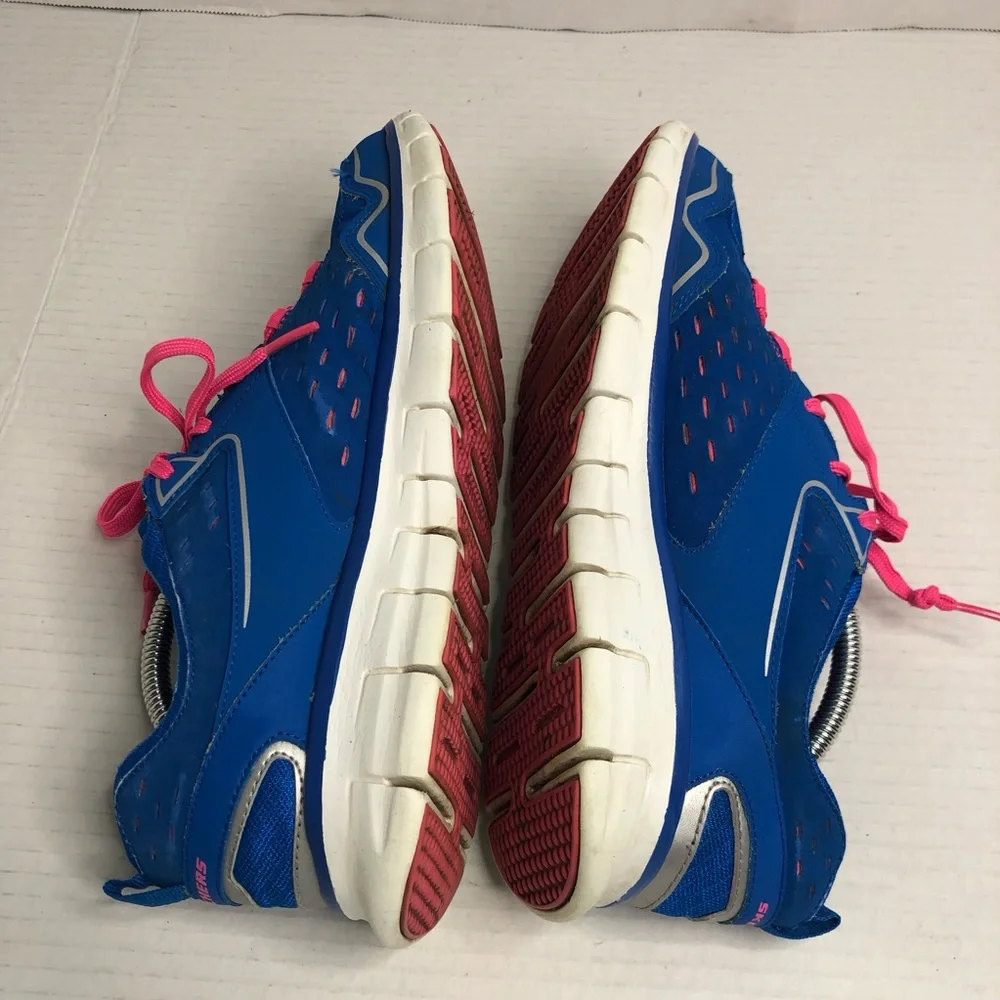 Skechers Sneakers Womens 9 Synergy 11792 Blue Pink Running Shoe Memory Foam